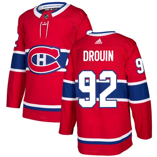 Men's Adidas Montreal Canadiens #92 Jonathan Drouin Red Stitched NHL Jersey